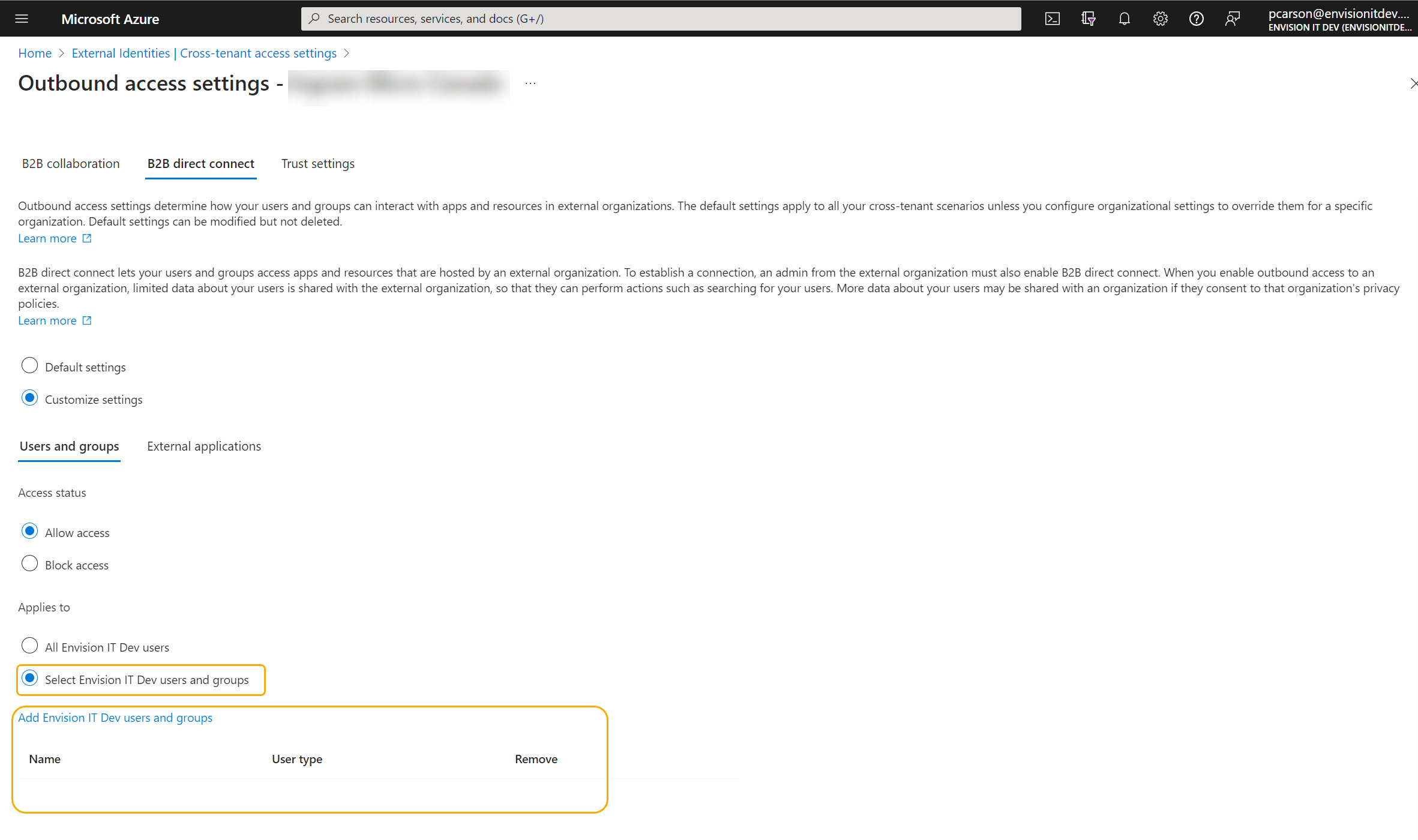 Secure Outbound Access Settings Secure Outbound Access Settings