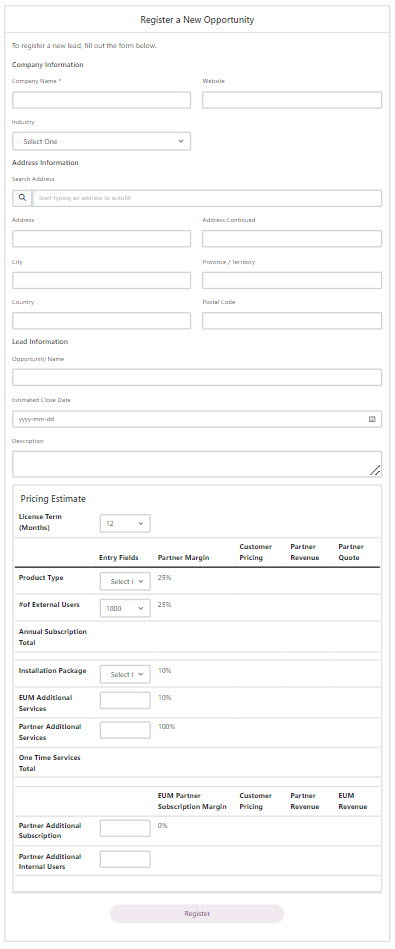 CPP Lead Registration Form Partner Lead Registration Form