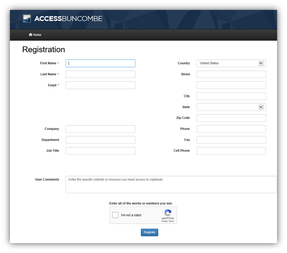 Access Buncombe Registration Form